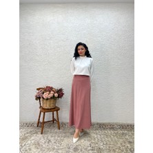 Küçüğüm Butik Pudra Fitilli Fadife A Kesim Etek