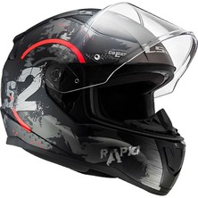 Ls2 Rapid 2 Circle Mat Siyah-Kırmızı Kask