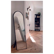 Siyah Ayaklı Antre Koridor Duvar Salon Ofis Yatak Odası Boy Aynası 50 x 150  cm