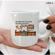 Hediyeci Abla Benim Mutfağım Benim Kupam Dayanıklı Her Yaşa ve Zevke Uygun Kişiye Özel Kupa Bardaklar