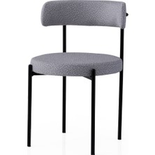 Levent Mobilya ve Aksesuar Lirona Masa, Rolls Metal Sandalye, Sis Gri, 180 x 90