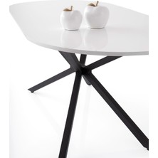 Levent Mobilya ve Aksesuar Lirona Masa, Rolls Metal Sandalye, Beyaz, 180 x 90
