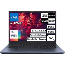 Asus Expertbook B5 B5602CBA-I7126016512DS Intel Core I7-1260P 16GB 512GB SSD 16" 4K Wquxga OLED Freedos Taşınabilir Dizüstü Bilgisayar