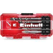Einhell S-CASE 10 Parça Seramik Matkap Ucu Seti (Özel Taşlanmış Karbür Plaka, Merkez Nokta, Çift Helezon, E 6.3 Şaft, Saklama Kutusu Dahil)