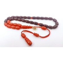 İskeçe Tesbih Junaid Hasan Usta Eseri Eski Usül 12 Kat Ipe Dizilmiş Antik Model Sıkma Kehribar Sertifikalı 6846