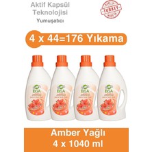 Ega Aktif Kapsül Teknolojili Amber Çamaşır Yumuşatıcısı 4 x 1040 ml 176 Yıkama