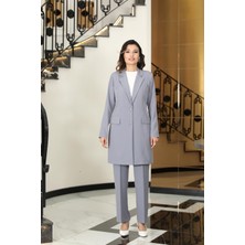 Modaviki Parla Mono Yaka Ceket Takım Gri ELB70