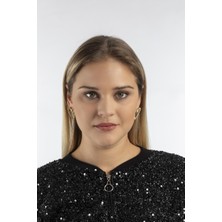 Heviss Kadın Küpe Zirkon Kalp Gold