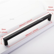 2Guoyang 288 mm-300 mm Altın Siyah Dolap Kulpu Kare Mobilya Donanım Paslanmaz Çelik Mutfak Kapı Kolları Dolap Dolap Çekmece Çeker (Yurt Dışından)