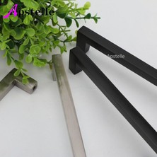 2Guoyang 288 mm-300 mm Altın Siyah Dolap Kulpu Kare Mobilya Donanım Paslanmaz Çelik Mutfak Kapı Kolları Dolap Dolap Çekmece Çeker (Yurt Dışından)