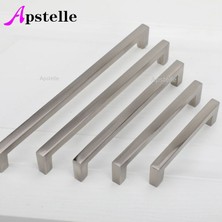 2Guoyang 288 mm-300 mm Altın Siyah Dolap Kulpu Kare Mobilya Donanım Paslanmaz Çelik Mutfak Kapı Kolları Dolap Dolap Çekmece Çeker (Yurt Dışından)