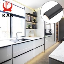 2Guoyang Altın Uzunluğu 150 mm Kak Siyah Gümüş Gizli Dolap Kolları Çinko Alaşımı Mutfak Dolabı Çekmece Kolları  (Yurt Dışından)