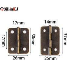 2Guoyang Gold-18X16CM 10PCS Zlinkj Mini Metal Menteşeler Retro Kapı Menteşeleri Menteşe Vidalı Mobilya Menteşeleri 37X25 mm, 30X26 mm, 24X18 mm, 18X16 mm (Yurt Dışından)
