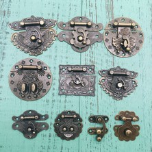 2Guoyang J 1 Adet Retro TaSarım Dolap Mücevher Kutusu Antika Toka Ahşap Kutu Mandalı Dekoratif Vintage Çile Mandalı Toka Kilit Çok Şekilli (Yurt Dışından)