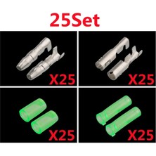 2Guoyang 25 Takım (100 Adet) 25/50/100 Takım 3.5 Mermi Terminali Araba Elektrik Teli Konnektörü 3.5 mm Dişi + Erkek + Kılıf Soğuk Pres Sıkma Terminali Yeşil (Yurt Dışından)