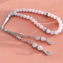 Pembe Kuvars Taşı Tesbih Erkek Tesbih Doğal Taş Tesbih 33 Lük Erkek Tesbih