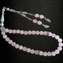 Pembe Kuvars Taşı Tesbih Erkek Tesbih Doğal Taş Tesbih 33 Lük Erkek Tesbih