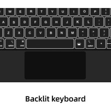 Fogy Apple iPad Air 13 M2/M3 2024 /2025 Uyumlu Işıklı Keyboard Trackpad Magic Klavyelı Kılıf