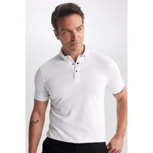 DeFacto Slim Fit Dar Kesim Kısa Kollu Basic Düz Polo Tişört T5259AZ23SP