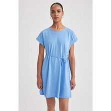 DeFacto A Kesim Bisiklet Yaka Penye Kısa Kollu Elbise B0655AXNS