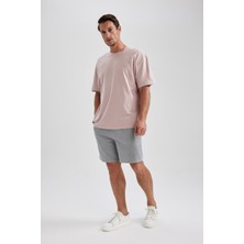 DeFacto Erkek Gri Regular Fit Düz Kesim Basic Düz Şort B0650AXNS