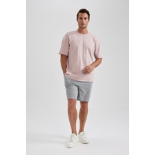 DeFacto Erkek Gri Regular Fit Düz Kesim Basic Düz Şort B0650AXNS