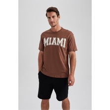 DeFacto %100 Pamuk Regular Fit Bisiklet Yaka Baskılı Kısa Kollu Tişört B0656AXNS