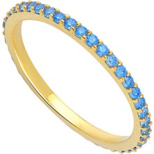 Karosh Aquamarine Zirconia Taşlı Tamtur Yüzüğü