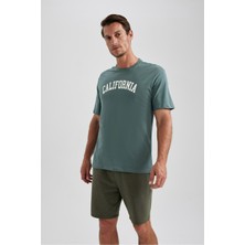 DeFacto %100 Pamuk Regular Fit Bisiklet Yaka Baskılı Kısa Kollu Tişört B0656AXNS