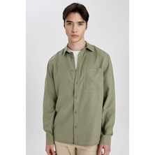 DeFacto Regular Fit Basic Düz Tensel Uzun Kollu Gömlek B2907AX24SP