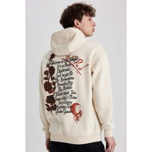 DeFacto Guns N' Roses Boxy Fit Kapüşonlu Sırt Baskılı Sweatshirt