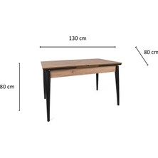 Levent Mobilya ve Aksesuar Sırma Açılır Yemek Masası, Çam, 80 x 130