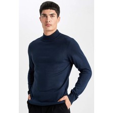 DeFacto Slim Fit Dar Kesim Yarım Balıkçı Yaka Basic Düz Triko Kazak R1127AZ24SP