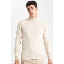 DeFacto Slim Fit Dar Kesim Yarım Balıkçı Yaka Basic Düz Triko Kazak R1127AZ24SP