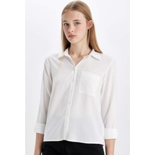 DeFacto Regular Fit Basic Düz Uzun Kollu Gömlek W3614AZ24SP
