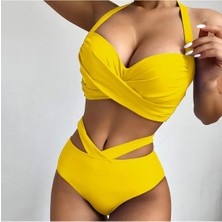 Ezra Bikini Özel Tasarım Detseksiz Kaplı Çapraz Bikini Takım