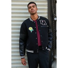 F21 La Nakışlı Bomber Ceket