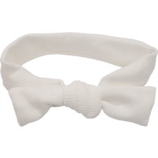 Bebegen Kız Bebek Beyaz Düğümlü Fitilli Bandana