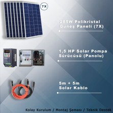 Matech 1.5hp-1.1kw Monofaz 230V Pompa Için Solar Sulama Paketi