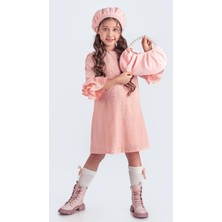 Mnk Baby & Kids Miss Chloé Kız Çocuk Fransız Bere, Çanta, Çorap ve Elbise Takım M00704