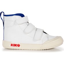 Kiko Kids Garf Günlük Cırtlı Erkek Çocuk Bot Ayakkabı Beyaz - Mavi