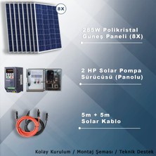 Matech 2hp-1,5kw Monofaz 230V Pompa Için Solar Sulama Paketi