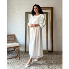 Küçüğüm Butik Beyaz Puantiyeli Tül Etek