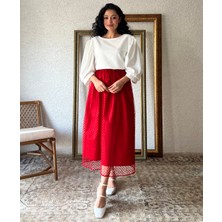 Küçüğüm Butik Kırmızı Puantiyeli Tül Etek