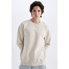DeFacto Boxy Fit Bisiklet Yaka Baskılı Sweatshirt X8282AZ24AU