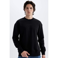 DeFacto Boxy Fit Bisiklet Yaka Baskılı Sweatshirt X8282AZ24AU
