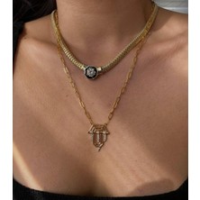 Jern Jewelry Madalyon Gold Leyla Kolye