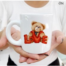 Ayıcıklı Love Dayanıklı ve Şık Kişiye Özel Kupa Bardaklar