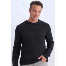 DeFacto Standart Fit Normal Kesim Bisiklet Yaka Dokulu Basic Düz Triko Kazak R1175AZ24WN