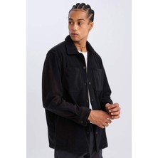 DeFacto Relax Fit Polar Uzun Kollu Siyah Gömlek A4782AX24WN